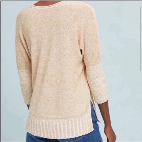 Anthropologie Moth Catamaran Cream Scoop-neck Linen Blend Sweater Large - Picture 8 of 9